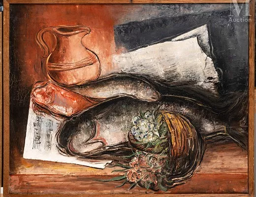 Nature morte aux poissons et à la partition